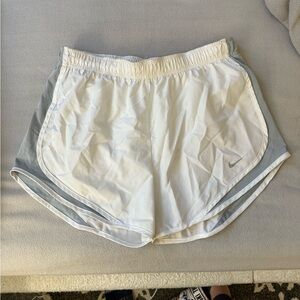Nike Women's White and Gray Athletic Shorts